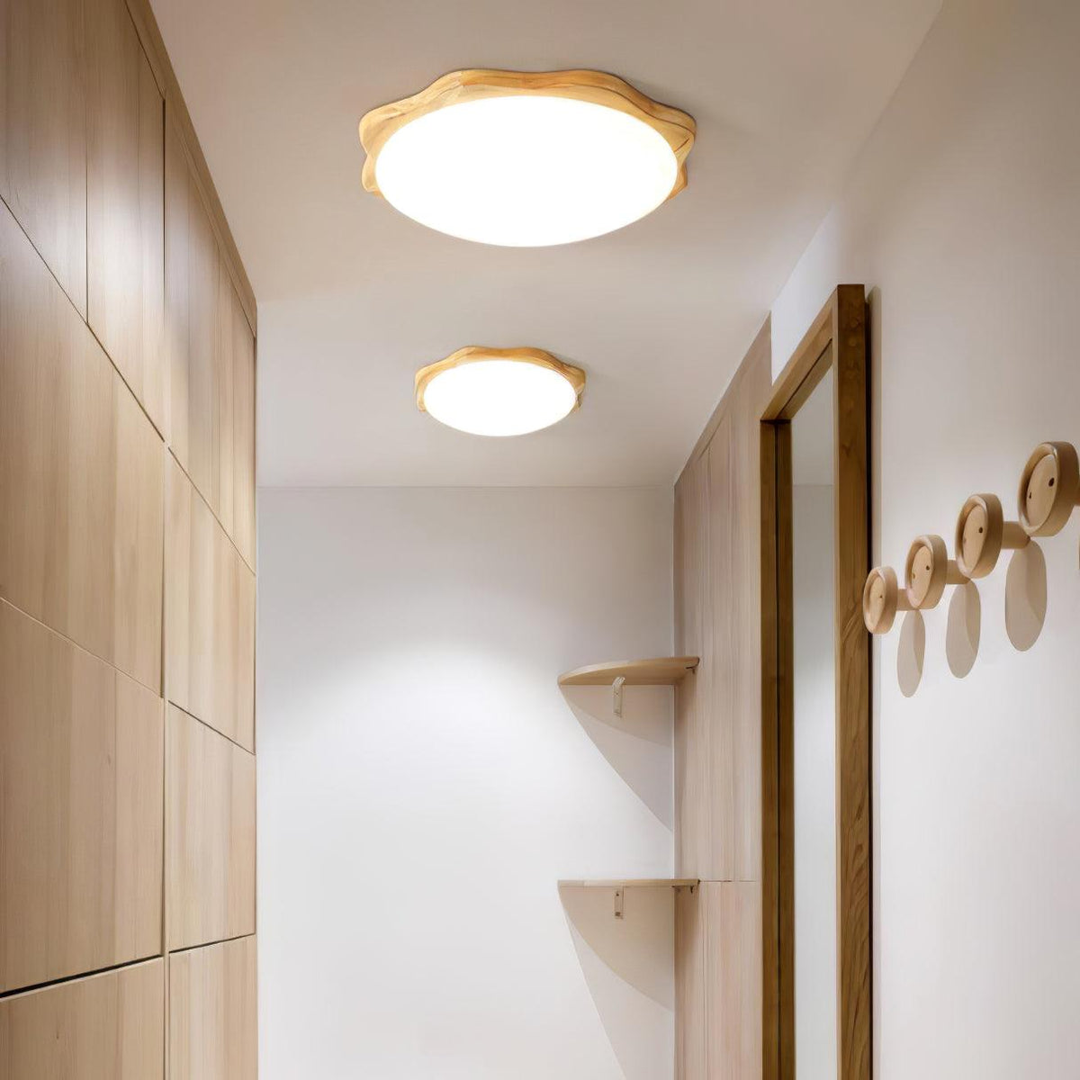 Myshae Plafonnier Tambour Bois Minimaliste - Neutralighting