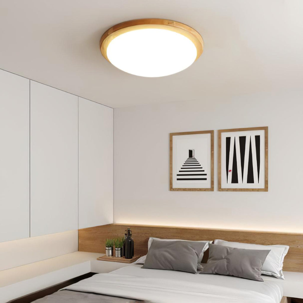 Myshae Plafonnier Tambour Bois Minimaliste - Neutralighting