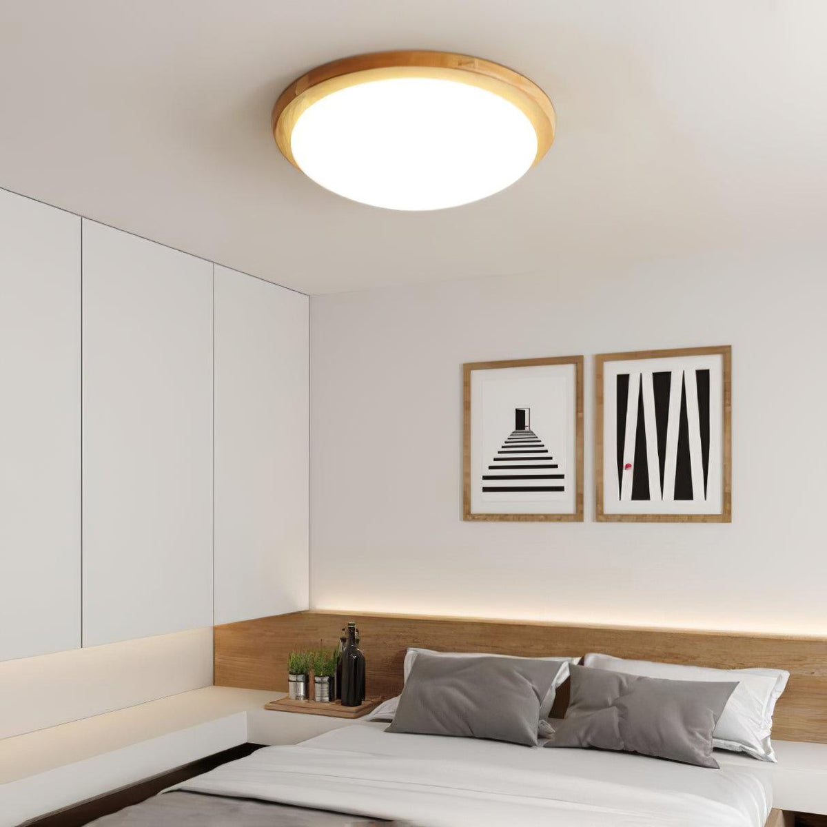 Myshae Plafonnier Tambour Bois Minimaliste - Neutralighting