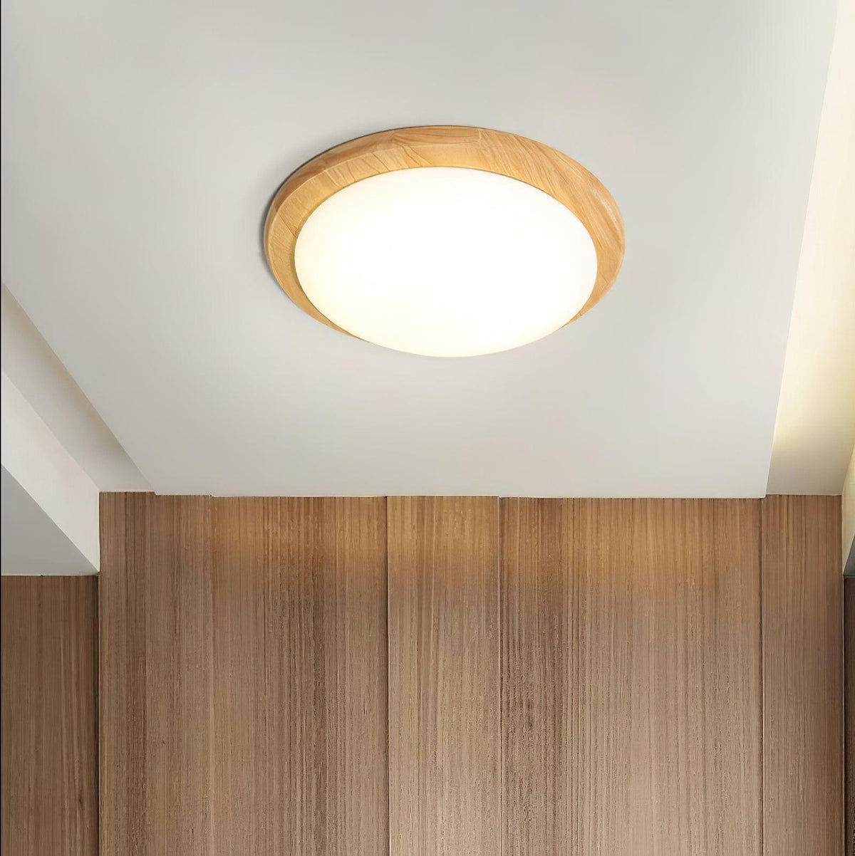 Myshae Plafonnier Tambour Bois Minimaliste - Neutralighting