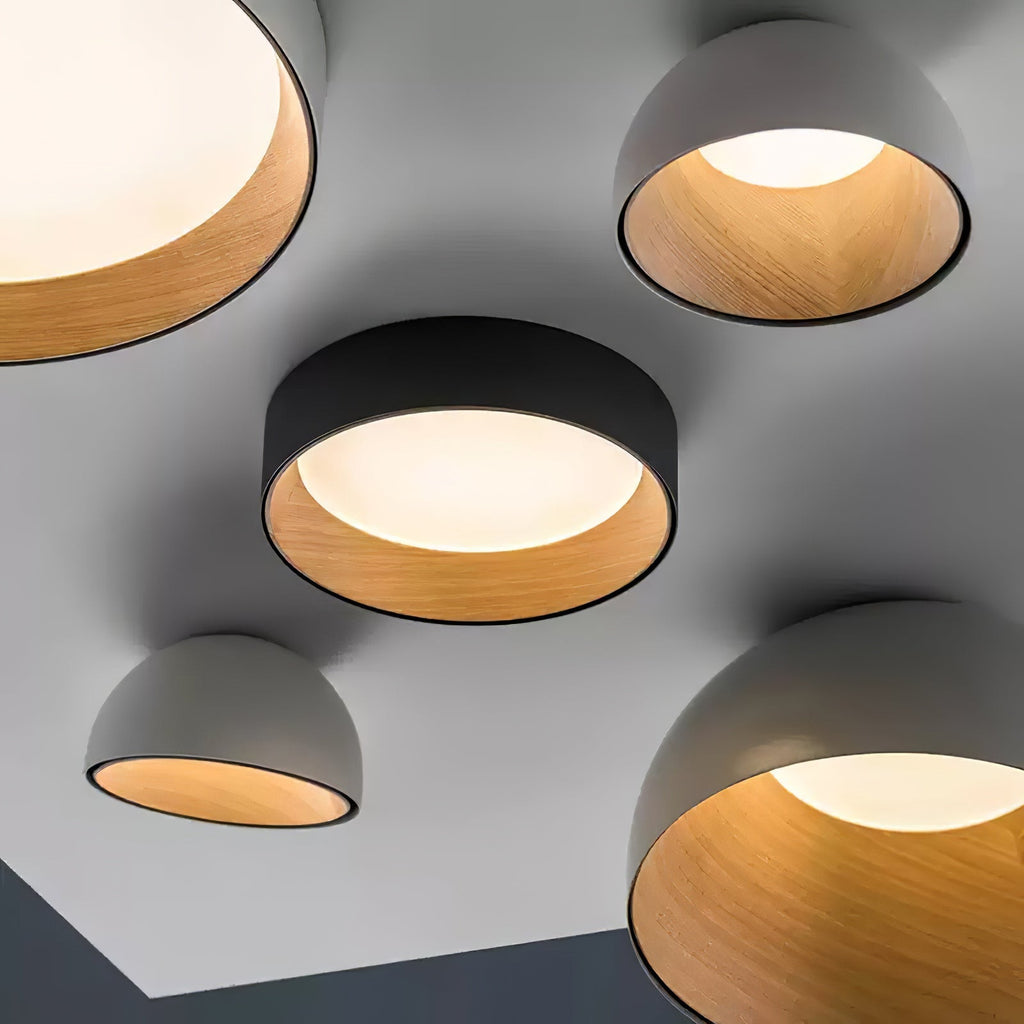 Solara Plafonnier Dôme Bois Minimaliste - Neutralighting