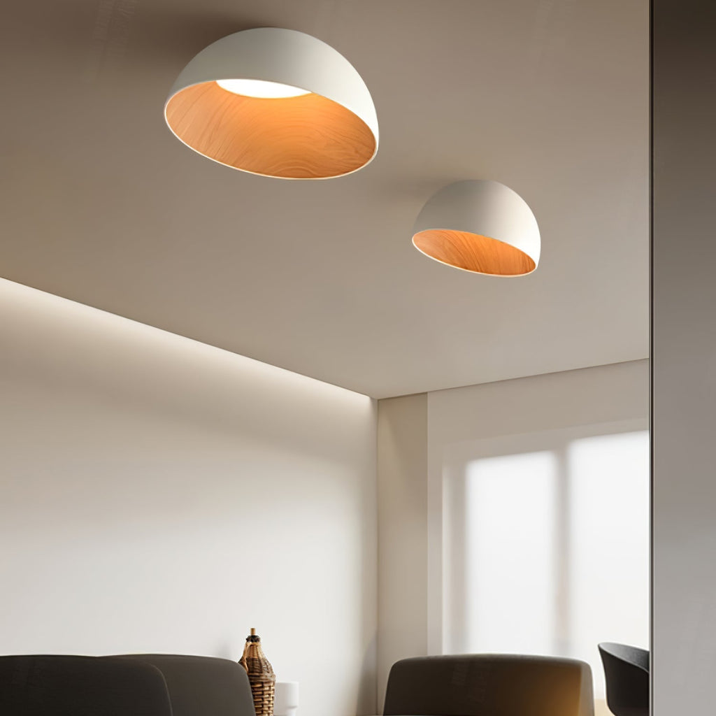 Solara Plafonnier Dôme Bois Minimaliste - Neutralighting