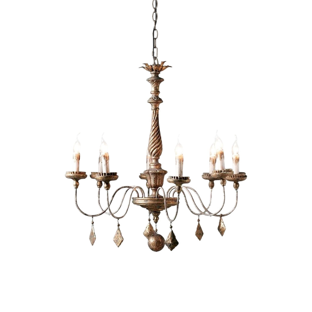 Urn Lustre Métal Or Vieilli Luxe Postmoderne - Neutralighting
