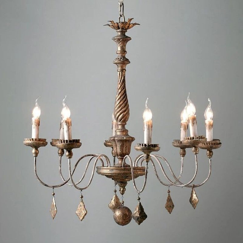 Urn Lustre Métal Or Vieilli Luxe Postmoderne - Neutralighting