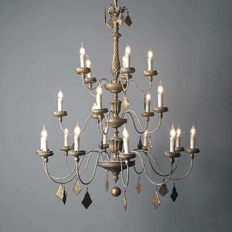 Urn Lustre Métal Or Vieilli Luxe Postmoderne - Neutralighting