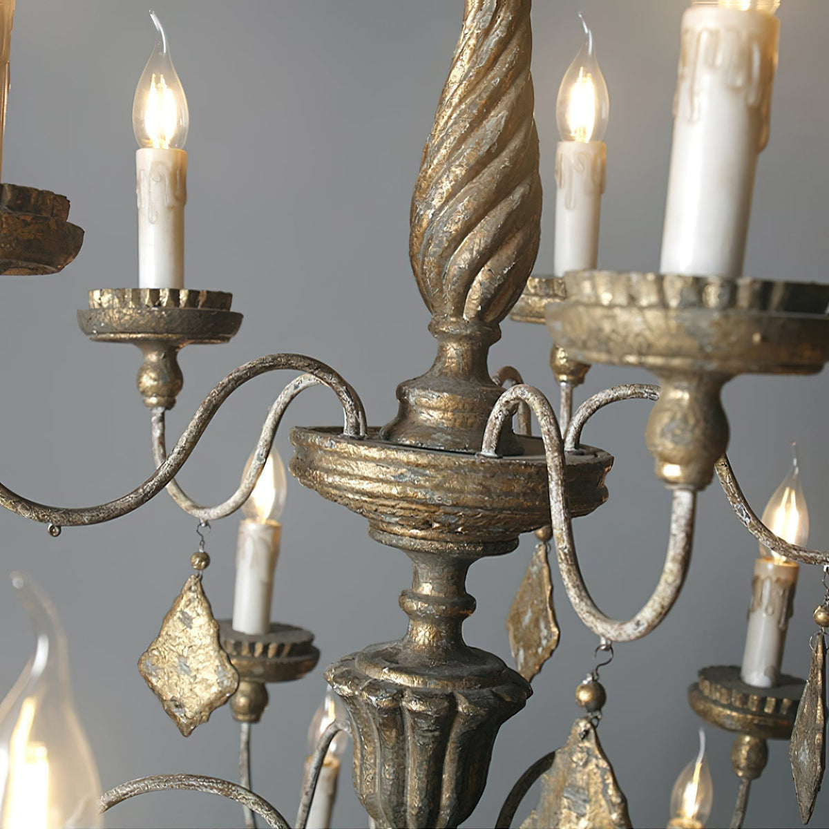 Urn Lustre Métal Or Vieilli Luxe Postmoderne - Neutralighting