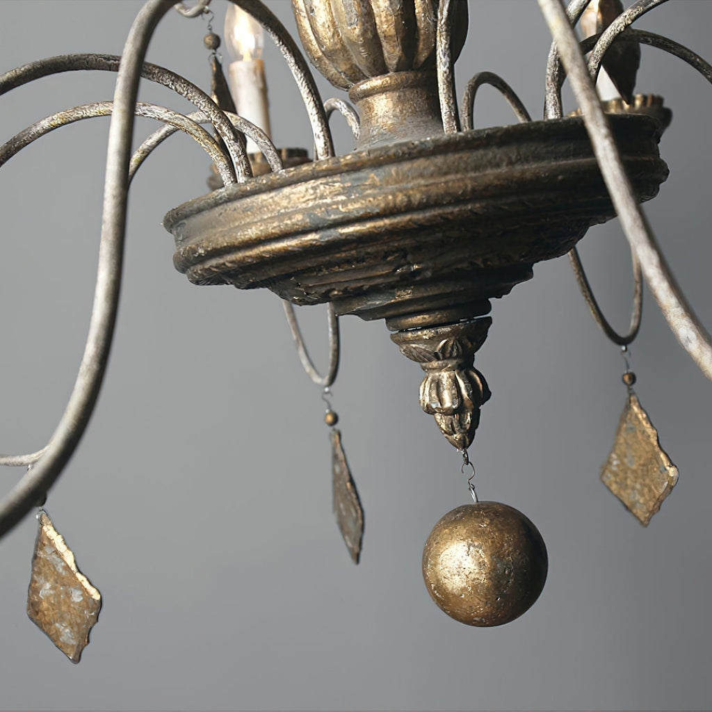Urn Lustre Métal Or Vieilli Luxe Postmoderne - Neutralighting