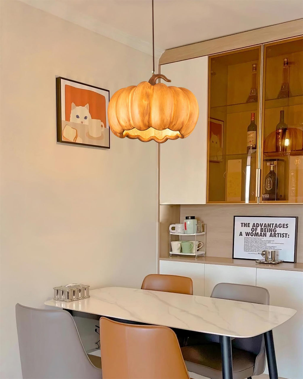 Duzy Pumpkin Lampe Suspendue Résine Vintage Japonaise - Neutralighting