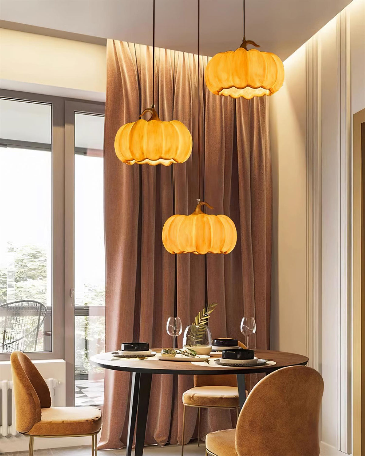 Duzy Pumpkin Lampe Suspendue Résine Vintage Japonaise - Neutralighting