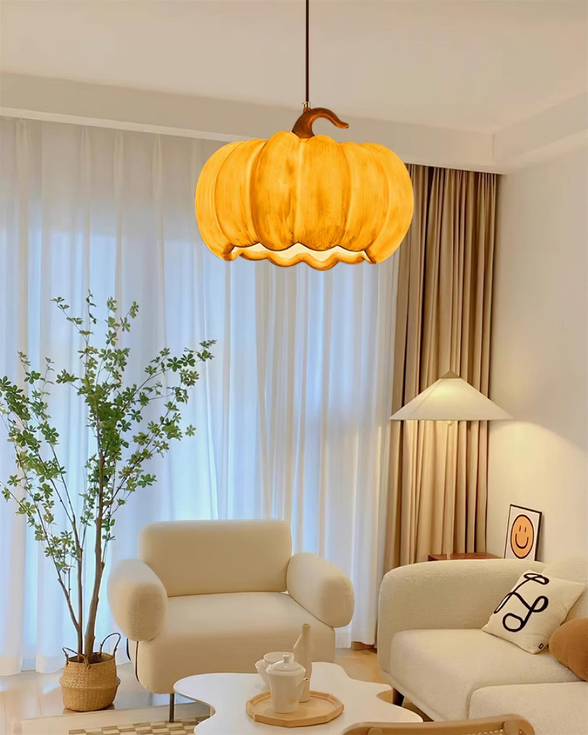 Duzy Pumpkin Lampe Suspendue Résine Vintage Japonaise - Neutralighting