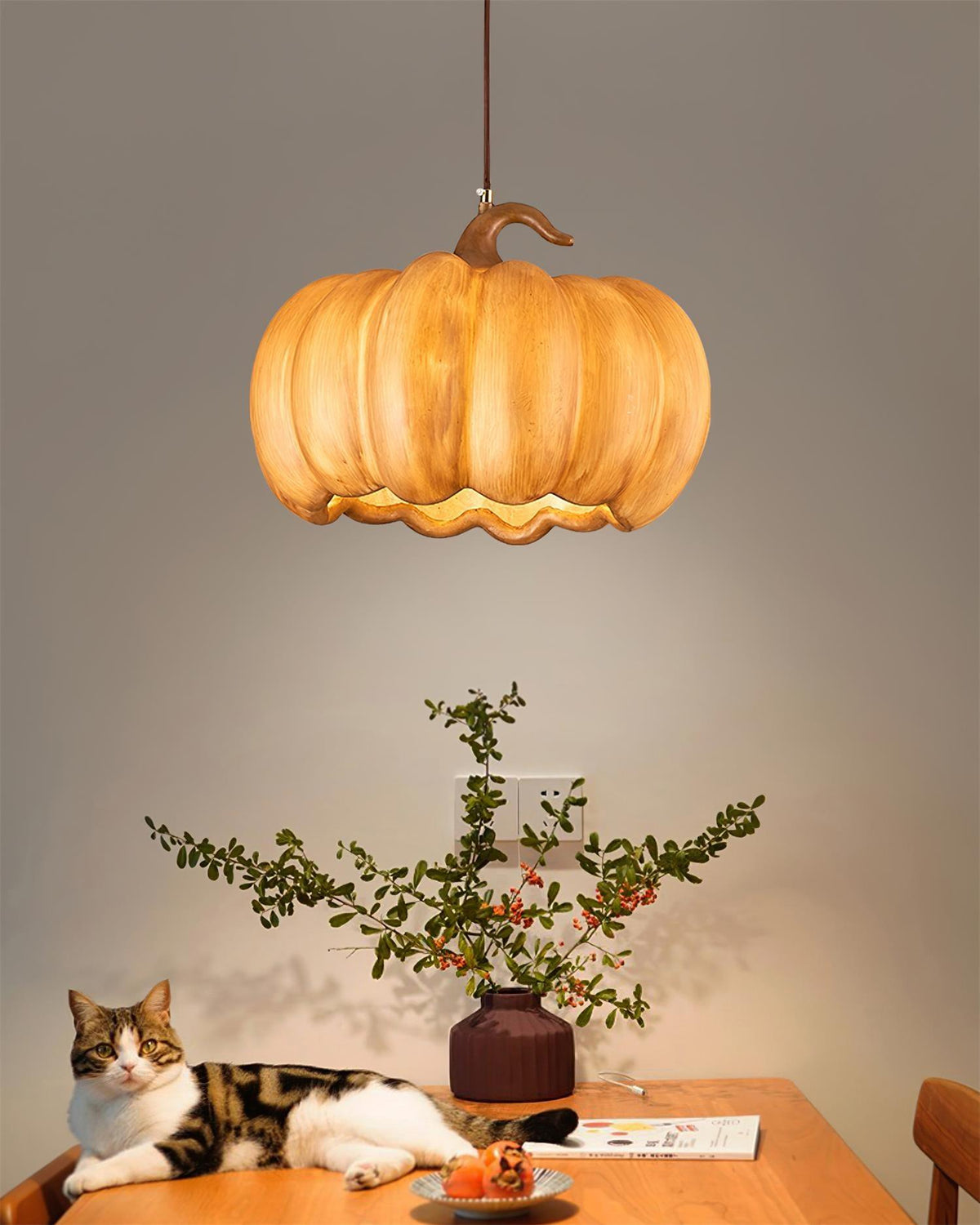 Duzy Pumpkin Lampe Suspendue Résine Vintage Japonaise - Neutralighting