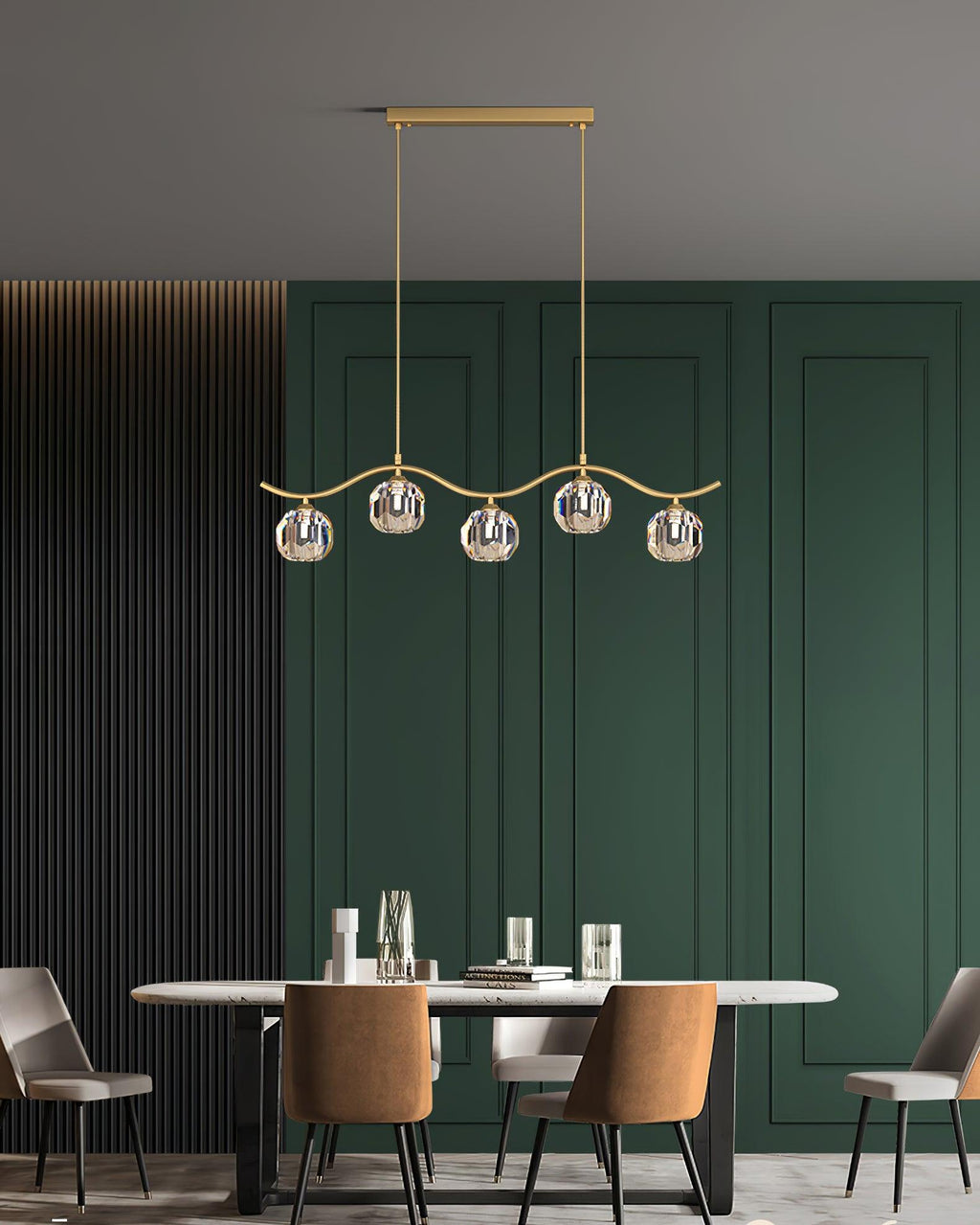 Lustra Chandelier Cuivre et Cristal Géométrique - Neutralighting