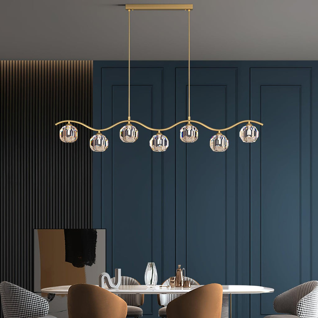 Lustra Chandelier Cuivre et Cristal Géométrique - Neutralighting