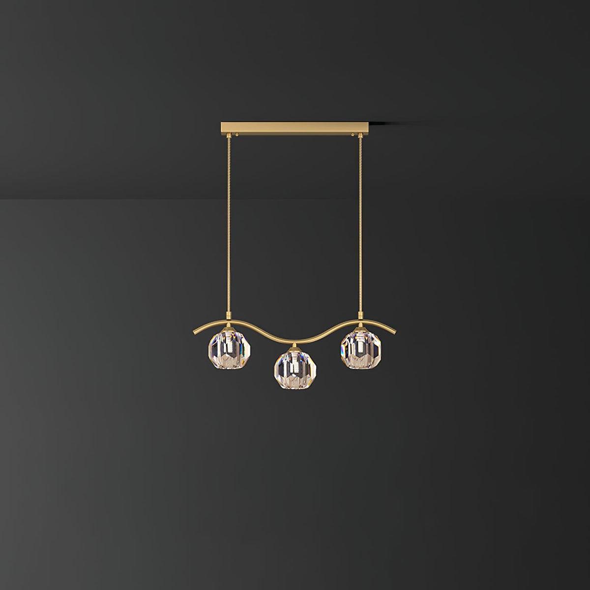 Lustra Chandelier Cuivre et Cristal Géométrique - Neutralighting