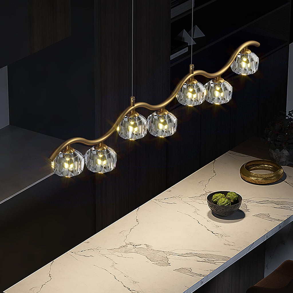 Lustra Chandelier Cuivre et Cristal Géométrique - Neutralighting