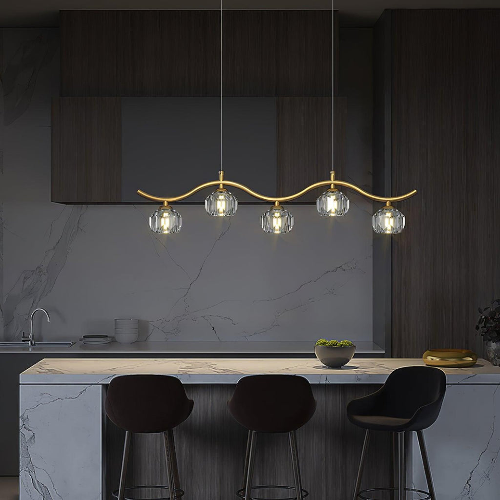 Lustra Chandelier Cuivre et Cristal Géométrique - Neutralighting