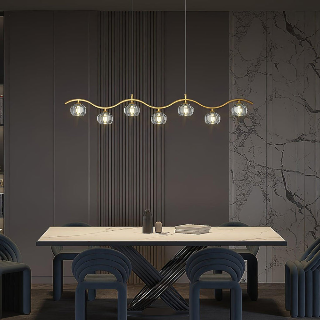 Lustra Chandelier Cuivre et Cristal Géométrique - Neutralighting