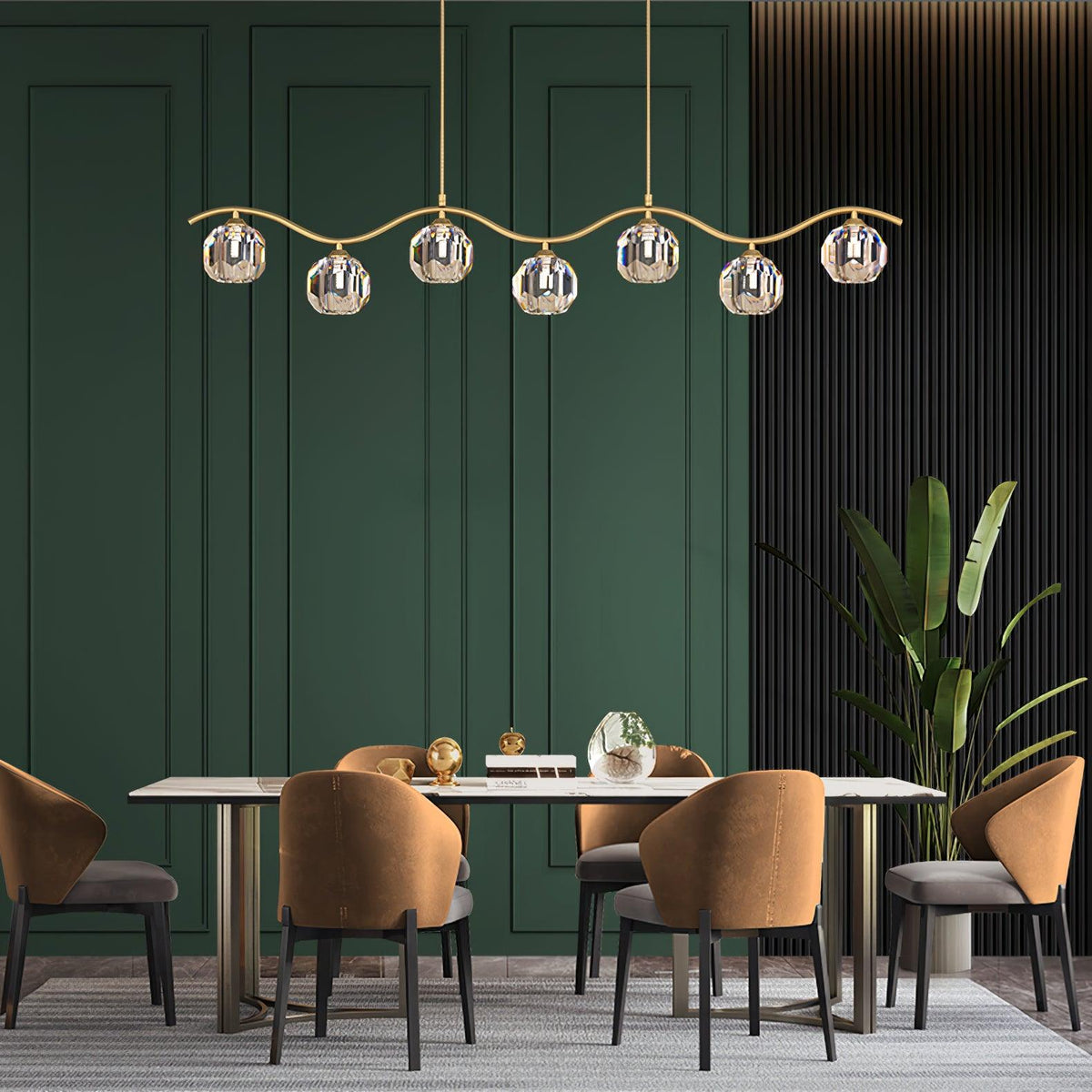 Lustra Chandelier Cuivre et Cristal Géométrique - Neutralighting