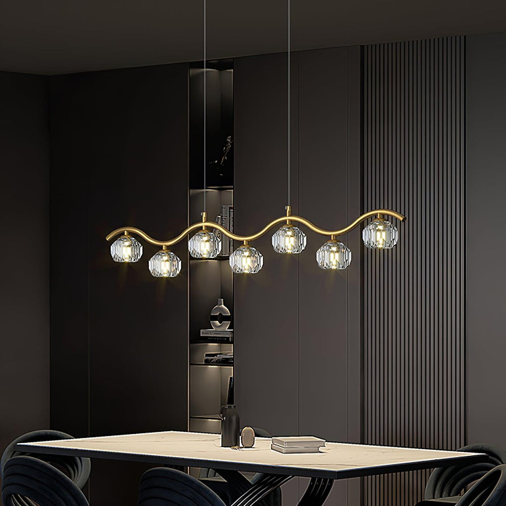 Lustra Chandelier Cuivre et Cristal Géométrique - Neutralighting