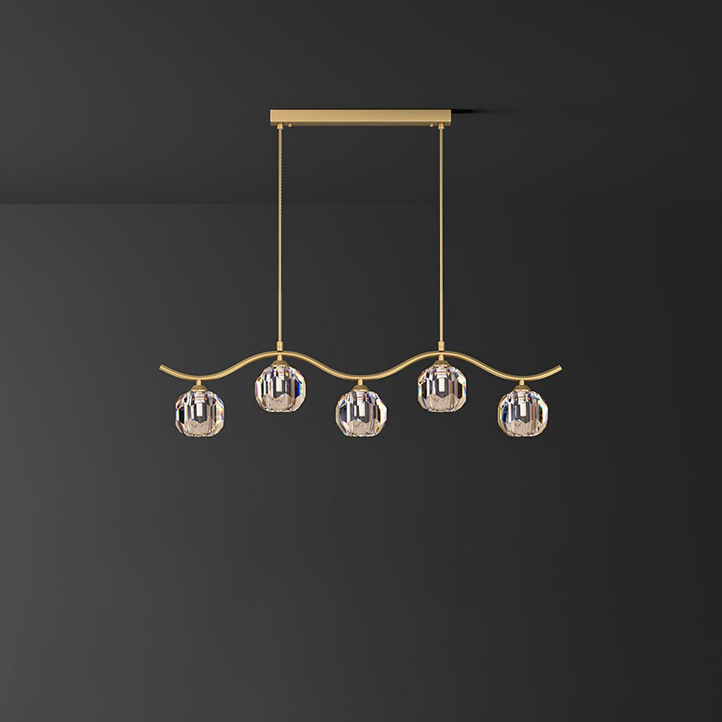 Lustra Chandelier Cuivre et Cristal Géométrique - Neutralighting