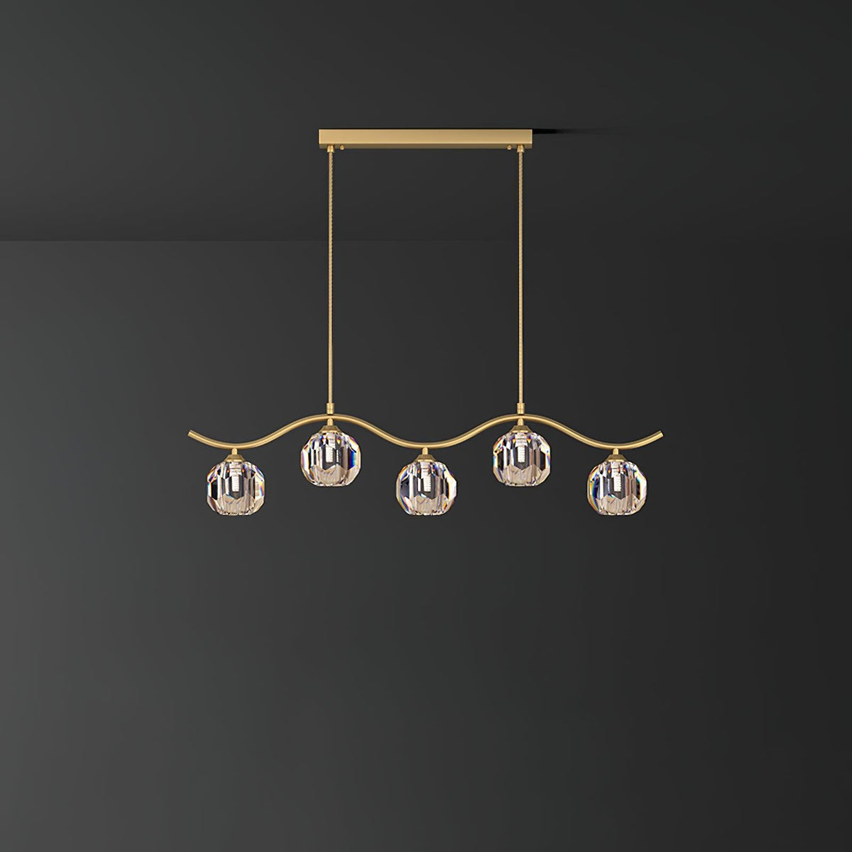 Lustra Chandelier Cuivre et Cristal Géométrique - Neutralighting