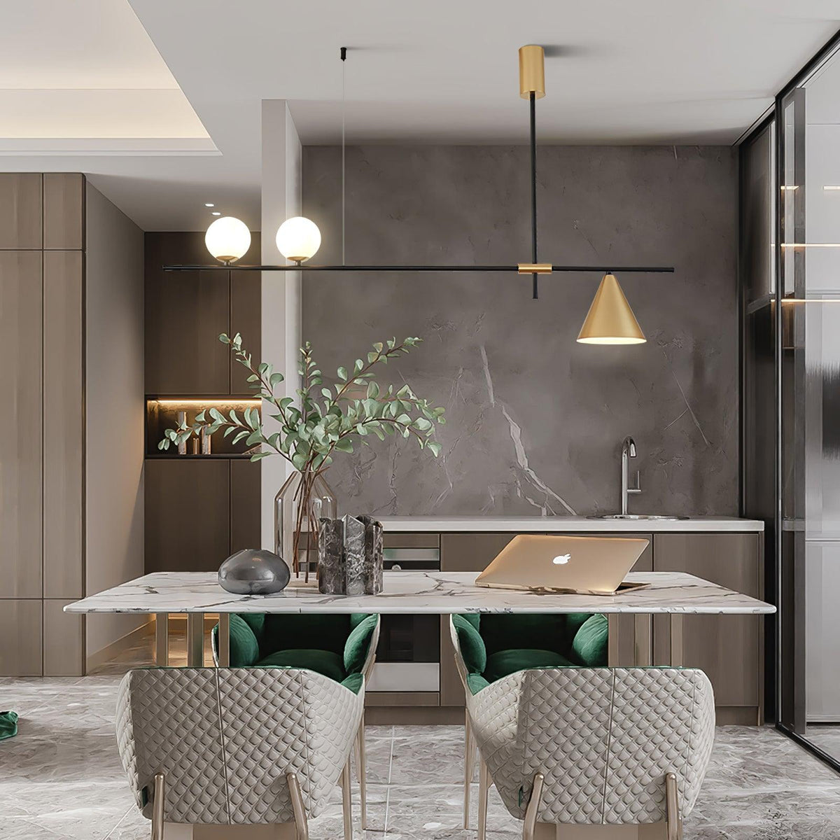 Lumora Suspension Dorée Contemporaine - Neutralighting