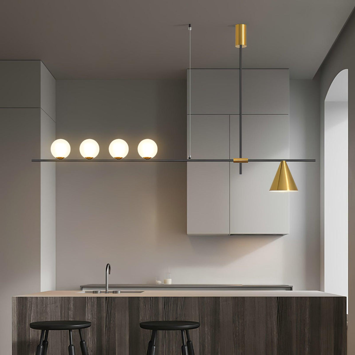 Lumora Suspension Dorée Contemporaine - Neutralighting