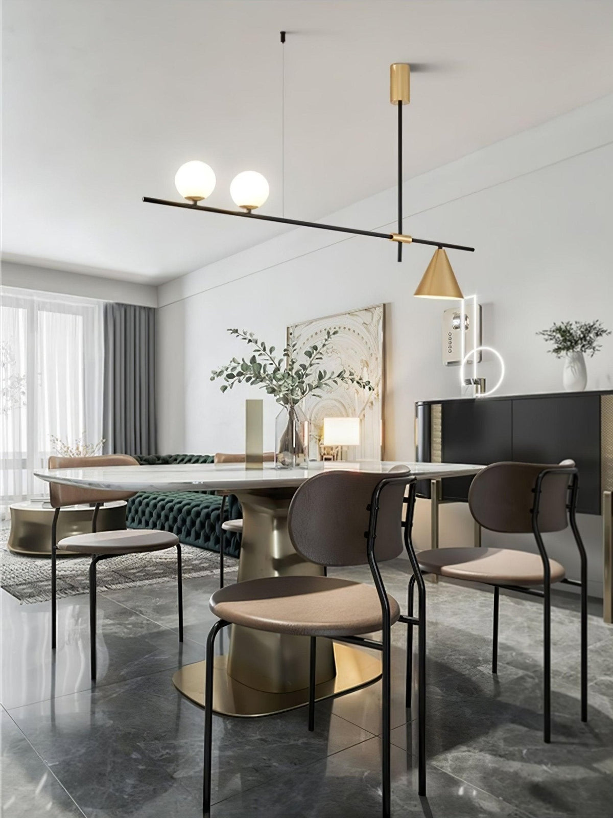 Lumora Suspension Dorée Contemporaine - Neutralighting