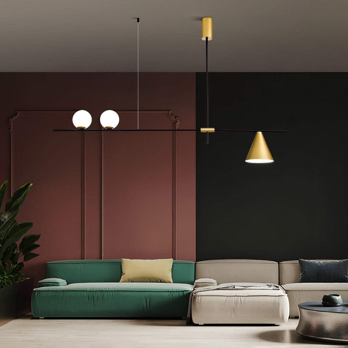 Lumora Suspension Dorée Contemporaine - Neutralighting