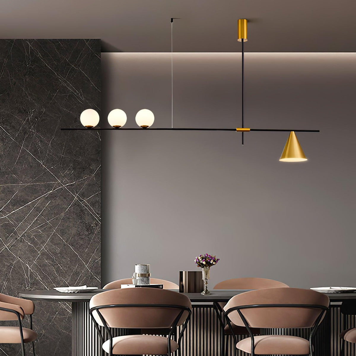 Lumora Suspension Dorée Contemporaine - Neutralighting
