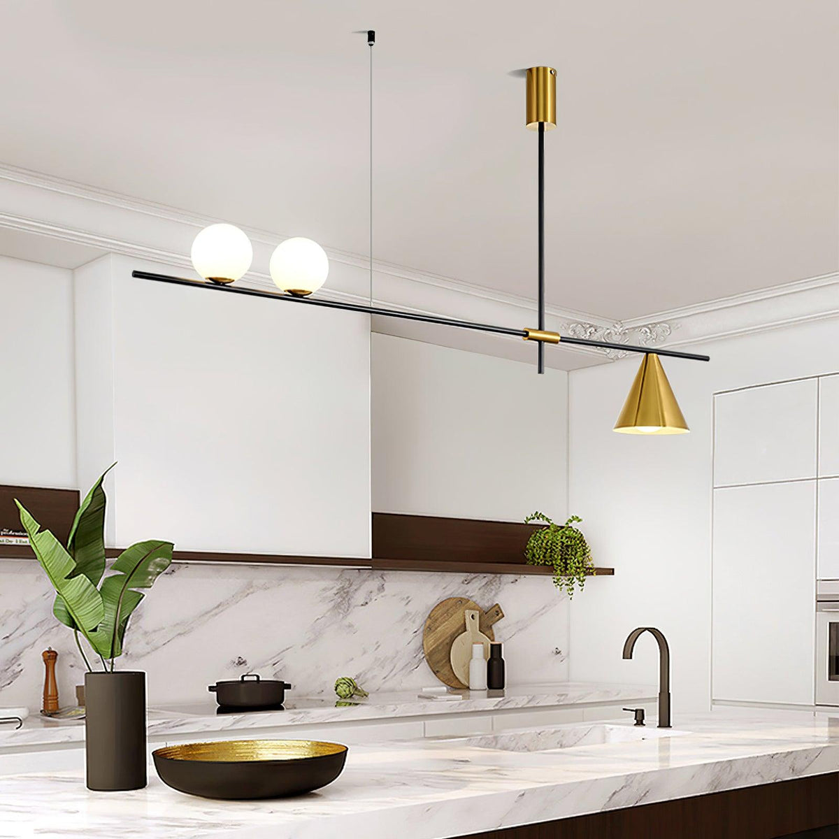 Lumora Suspension Dorée Contemporaine - Neutralighting