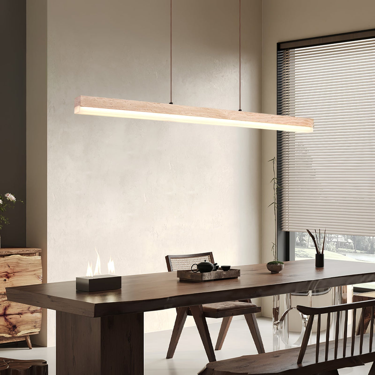 Ivsoryra Lampe Suspendue Rectangulaire en Travertin - Neutralighting