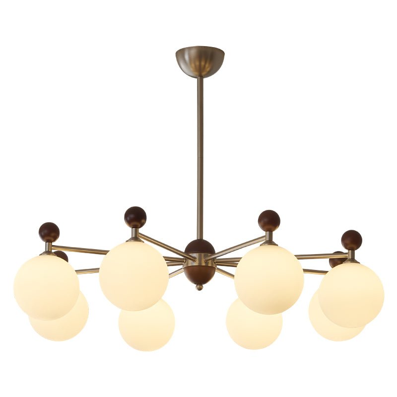 Cimirora Chandelier Bois Verre Élégance Traditionnelle - Neutralighting