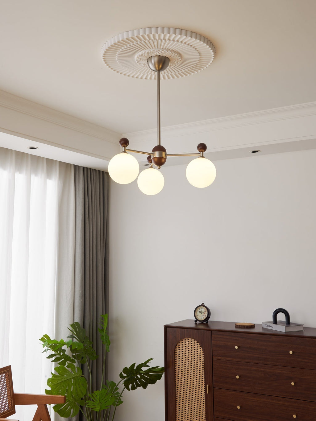 Cimirora Chandelier Bois Verre Élégance Traditionnelle - Neutralighting