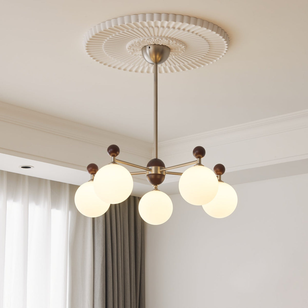 Cimirora Chandelier Bois Verre Élégance Traditionnelle - Neutralighting