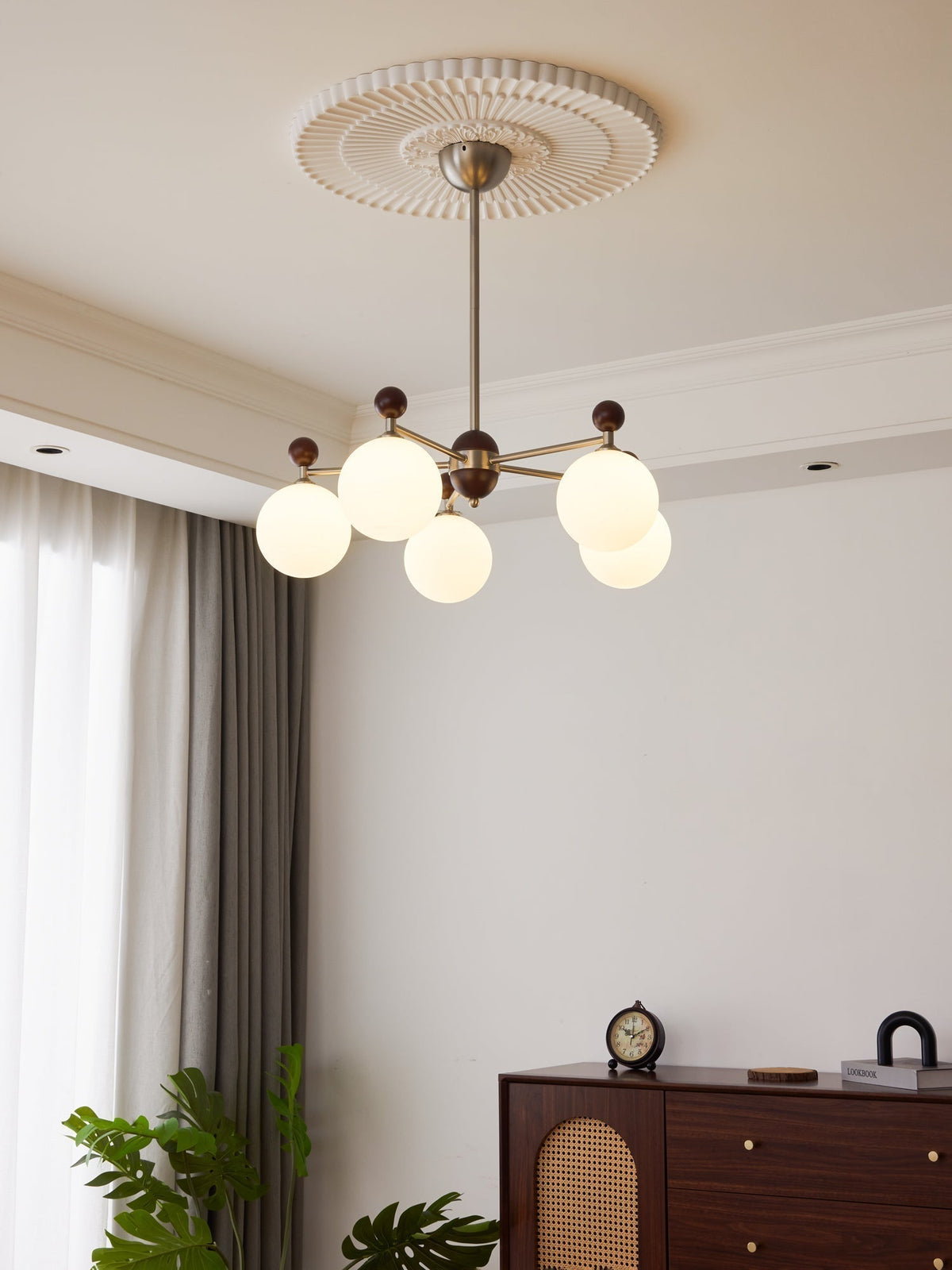 Cimirora Chandelier Bois Verre Élégance Traditionnelle - Neutralighting