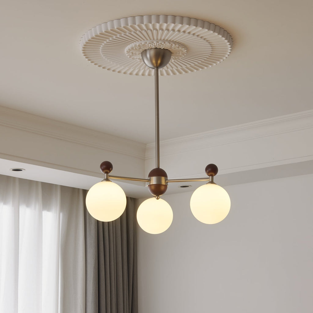 Cimirora Chandelier Bois Verre Élégance Traditionnelle - Neutralighting