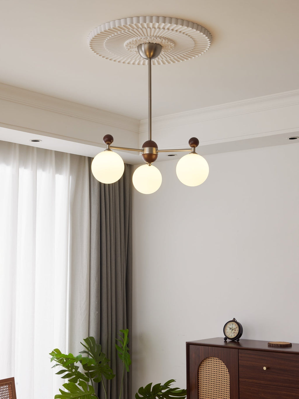 Cimirora Chandelier Bois Verre Élégance Traditionnelle - Neutralighting