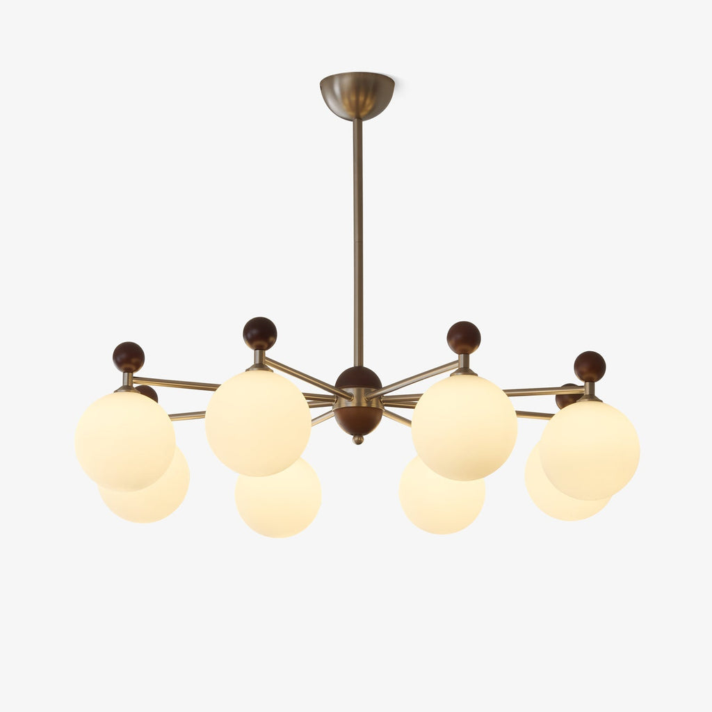 Cimirora Chandelier Bois Verre Élégance Traditionnelle - Neutralighting