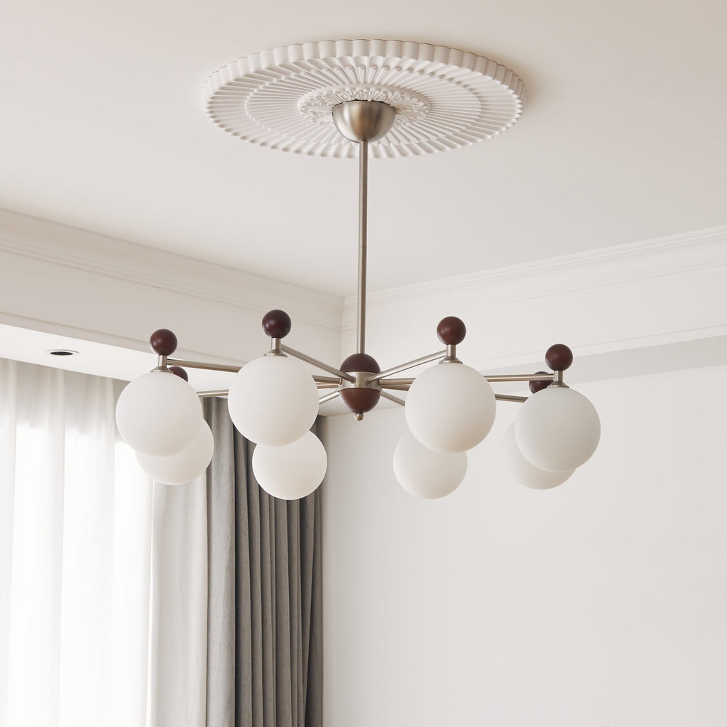 Cimirora Chandelier Bois Verre Élégance Traditionnelle - Neutralighting