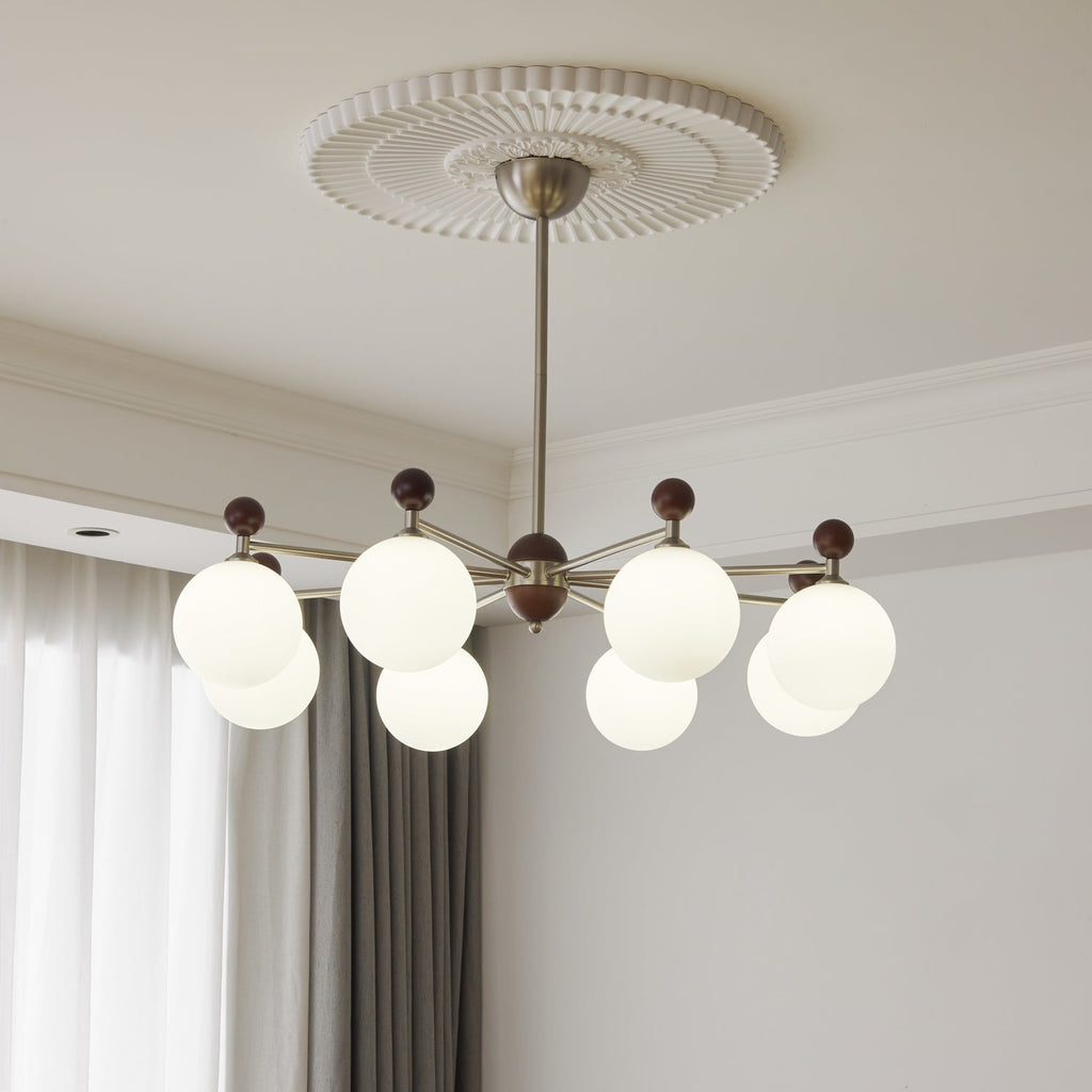 Cimirora Chandelier Bois Verre Élégance Traditionnelle - Neutralighting