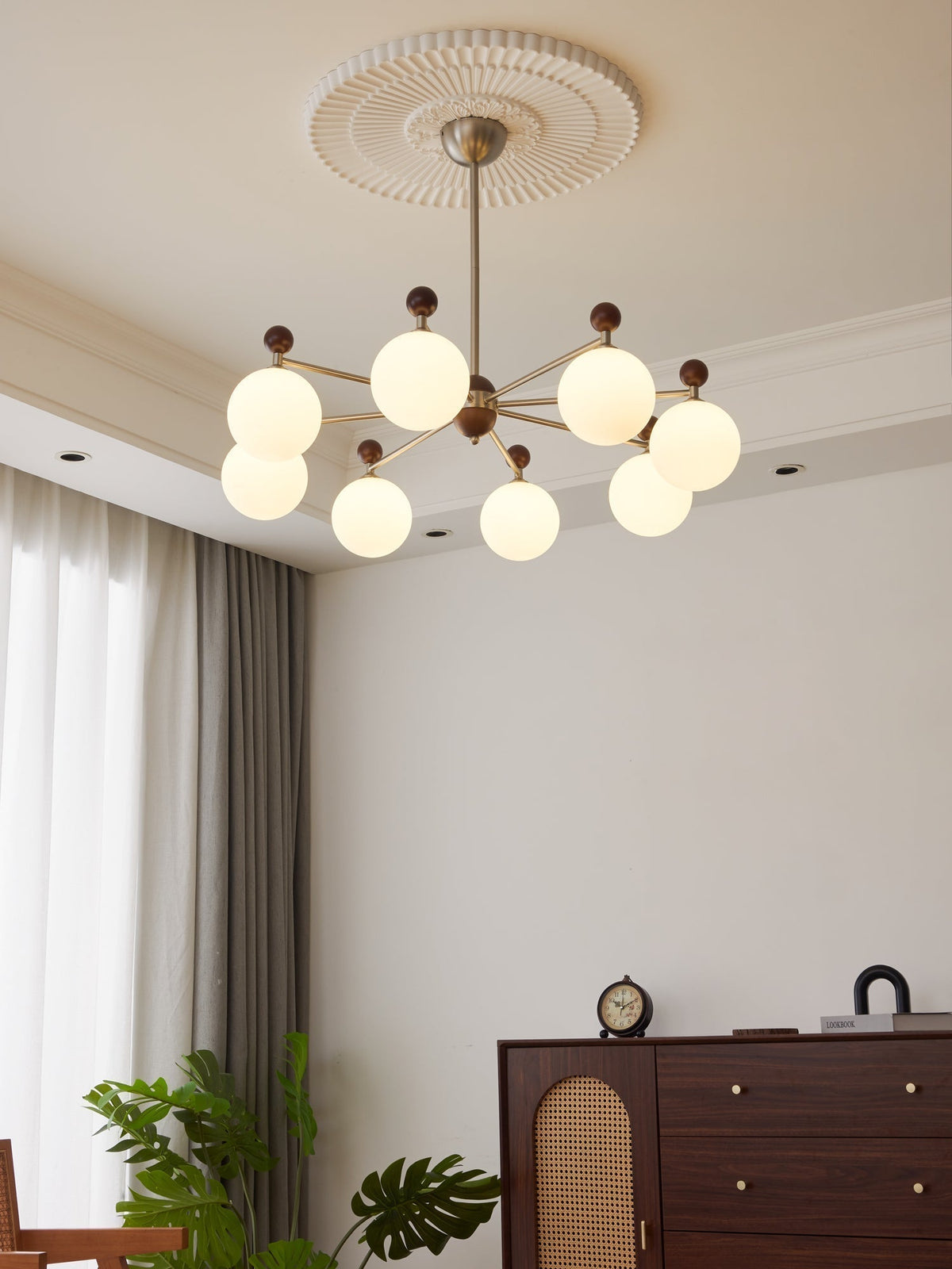 Cimirora Chandelier Bois Verre Élégance Traditionnelle - Neutralighting