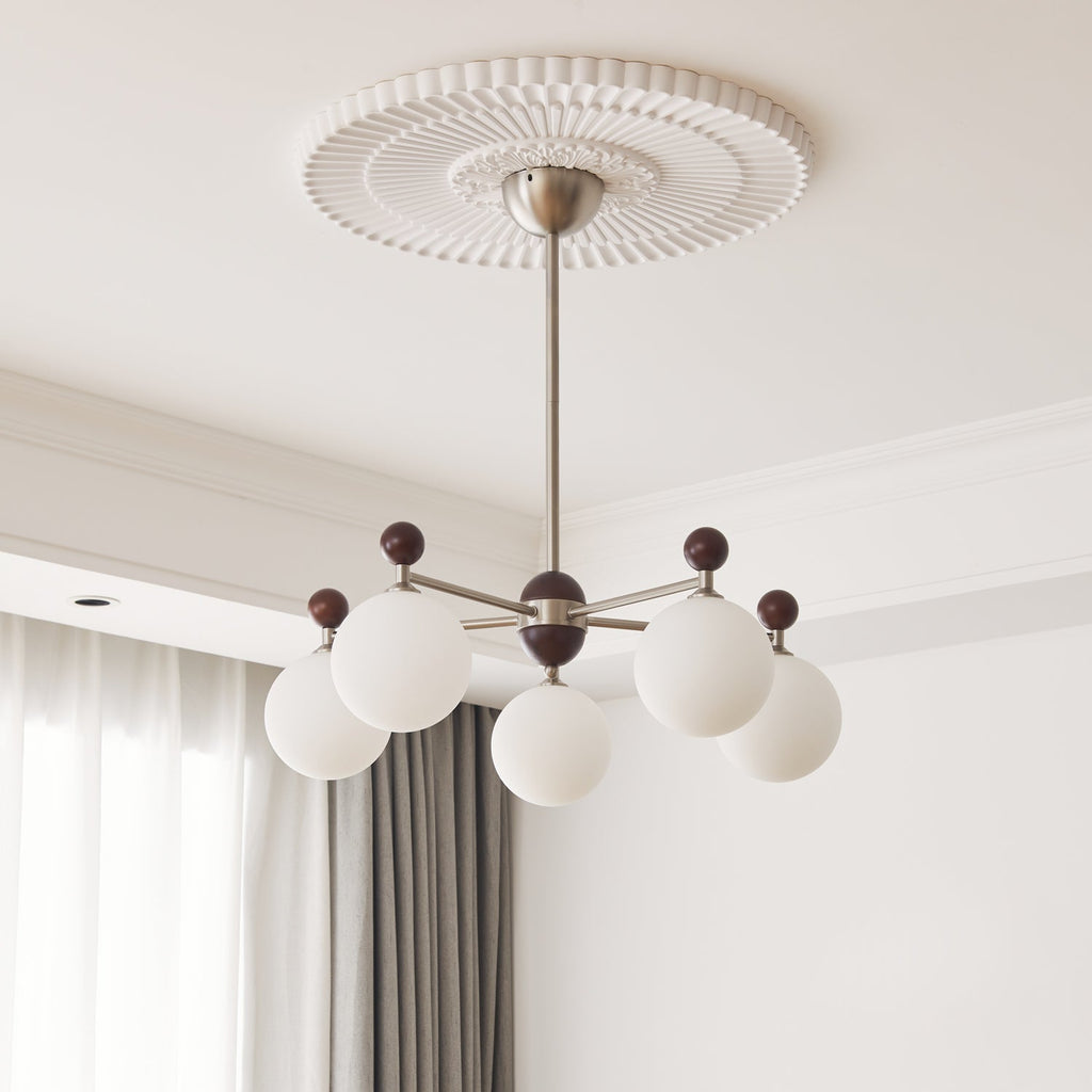 Cimirora Chandelier Bois Verre Élégance Traditionnelle - Neutralighting