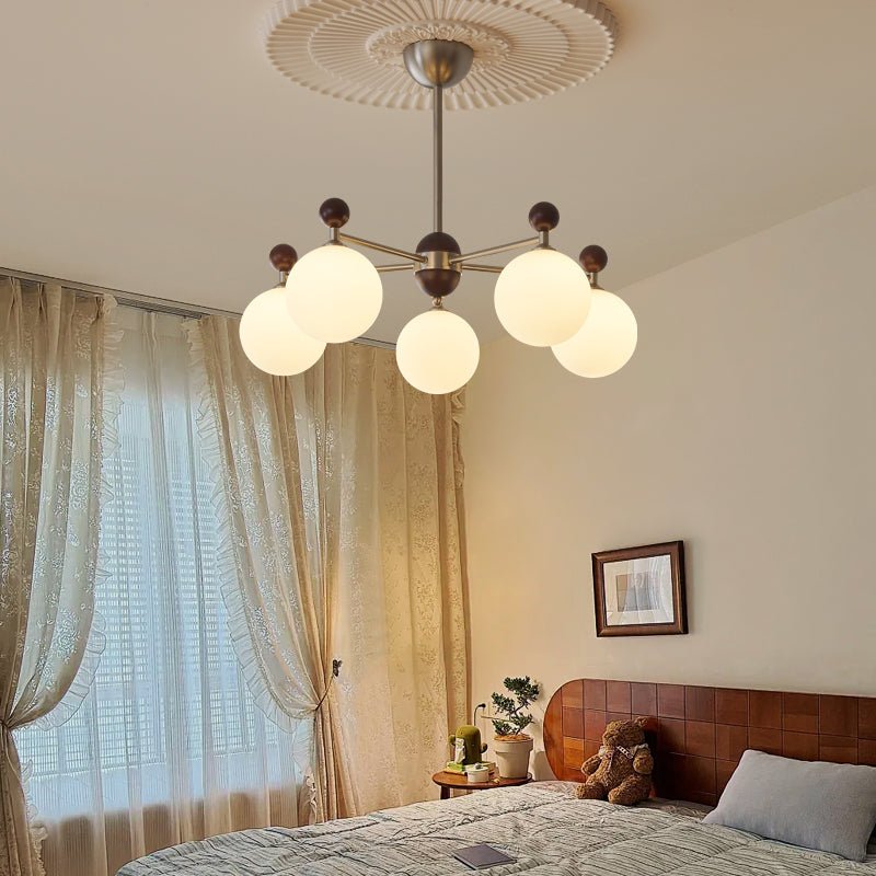 Cimirora Chandelier Bois Verre Élégance Traditionnelle - Neutralighting