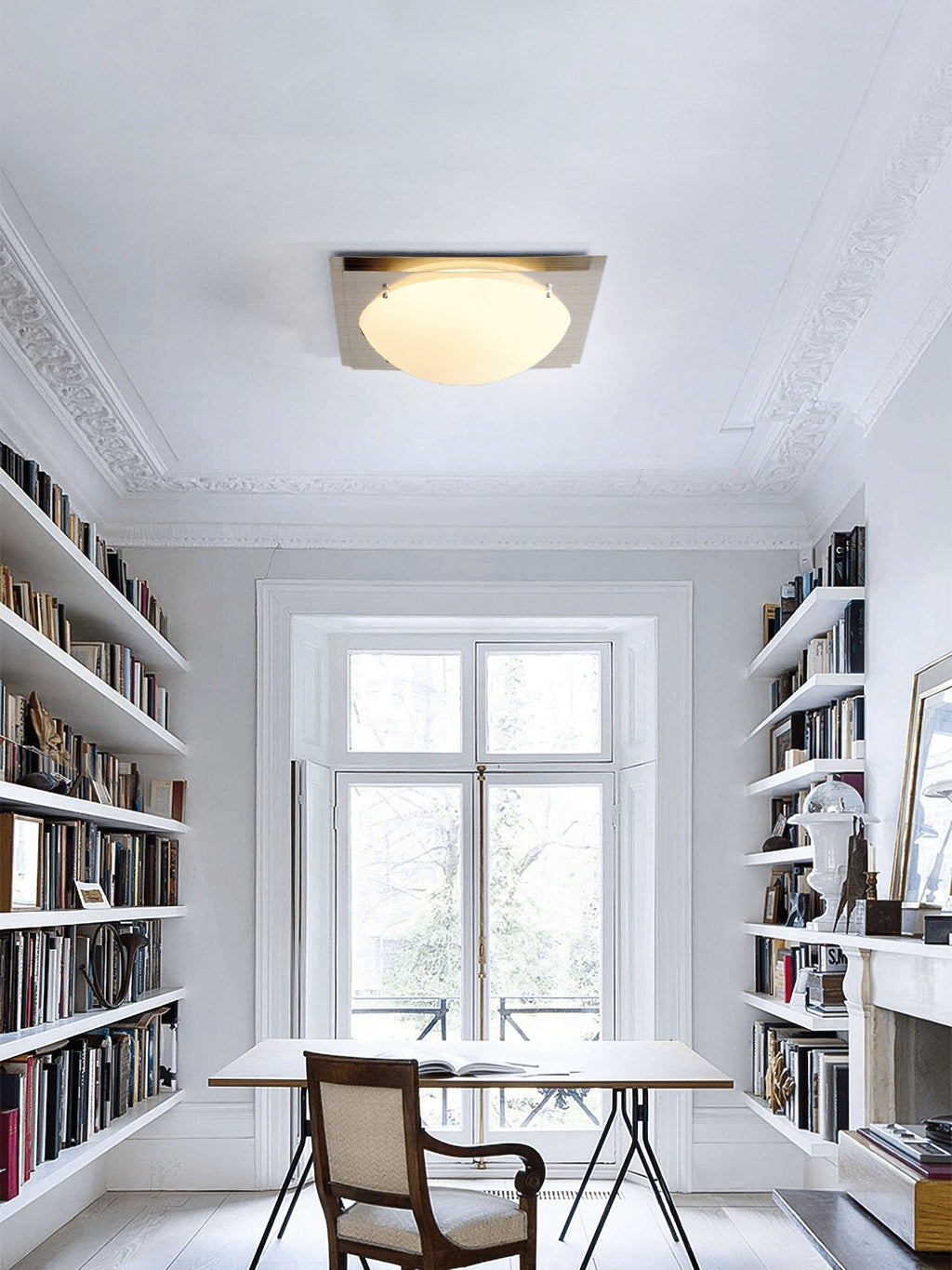 Astrain Plafonnier en Verre et Acier - Neutralighting