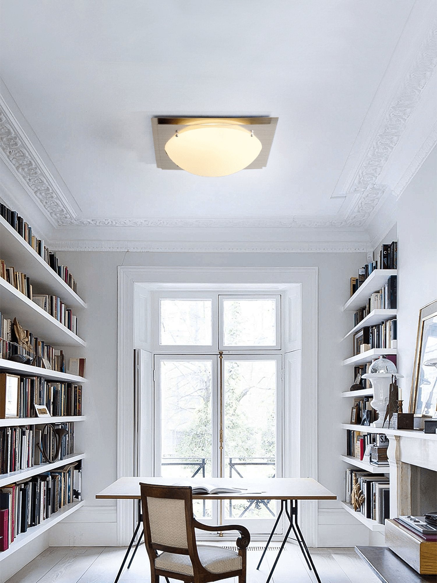 Astrain Plafonnier en Verre et Acier - Neutralighting