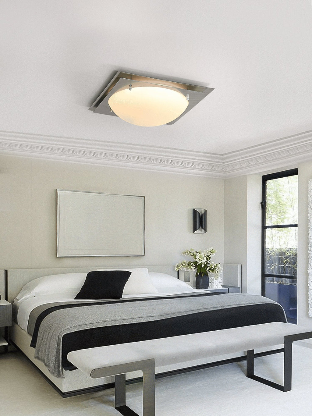 Astrain Plafonnier en Verre et Acier - Neutralighting