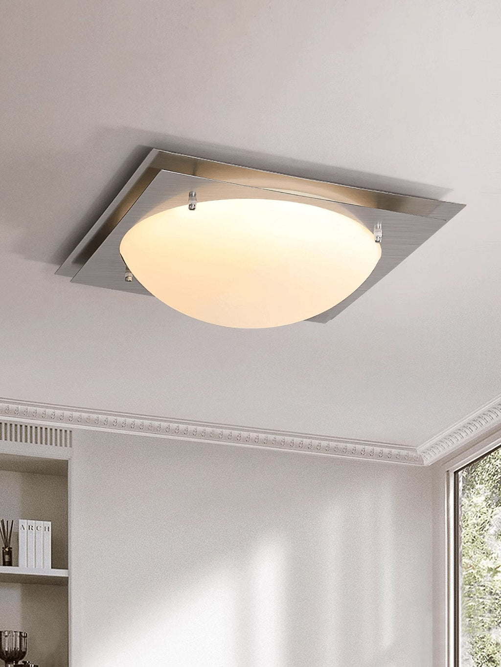 Astrain Plafonnier en Verre et Acier - Neutralighting
