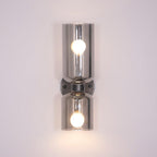 Arisha Double Tête LED Applique Blanc Bleu Métal Verre Chambre à Coucher - Neutralighting