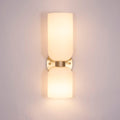 Arisha Double Tête LED Applique Blanc Bleu Métal Verre Chambre à Coucher - Neutralighting